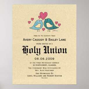 愛する鳥の証結婚明書 ポスター