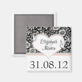 愛する鳩が鳥ダマスク磁石を愛する日付を保存 マグネット (正面/裏面)