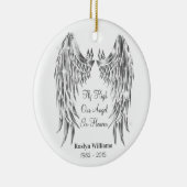 愛する1つのクリスマスのエンジェルウィングス記念損失 セラミックオーナメント (右)