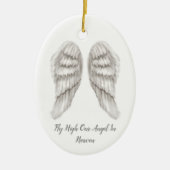 愛する1つのクリスマスのエンジェルウィングス記念損失 セラミックオーナメント (正面)