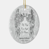 愛する1つのクリスマスのエンジェルウィングス記念損失 セラミックオーナメント (右)