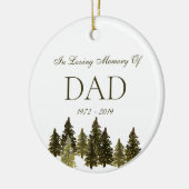 愛する1つのクリスマスの森の木々の記念損失 セラミックオーナメント (左)