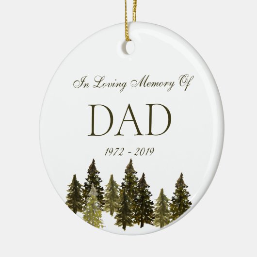 愛する1つのクリスマスの森の木々の記念損失 セラミックオーナメント (左)