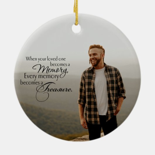 愛する1つのクリスマスの森の木々の記念損失 セラミックオーナメント (裏面)