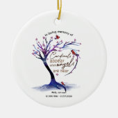 愛する1人の深紅色の愛情の記憶。編集可能 セラミックオーナメント (正面)