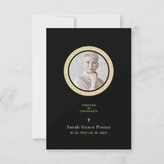 愛する1人の葬儀を思い出す写真の装飾 ノートカード (正面)