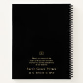 愛する1人の葬儀を思い出す写真の装飾 ノートブック (裏面)
