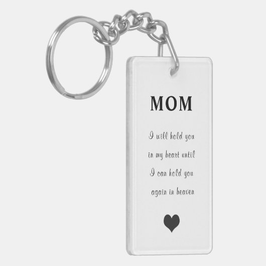 愛する1枚の写真の母と亡くなった人々が感傷的にかわいいハート キーホルダー (正面左)