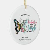 愛する1羽の蝶の愛の記憶。編集可能 セラミックオーナメント (右)