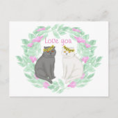 愛する2匹の猫があなたを愛する ポストカード (正面)