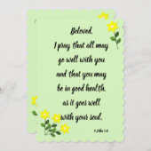 愛する3ヨハネ1:2フラットカードのためのメッセージ (正面/裏面)