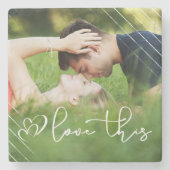 愛する |アーバンモダンクカジュアルスクリプト写真 ストーンコースター (正面)