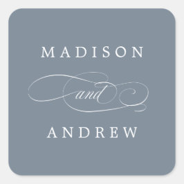 愛する |パーソナライズされた結婚式用シール スクエアシール
