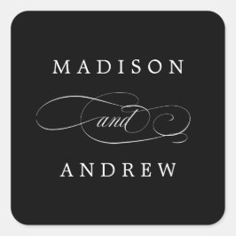 愛する |パーソナライズされた結婚式用シール スクエアシール