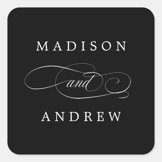 愛する |パーソナライズされた結婚式用シール スクエアシール (正面)