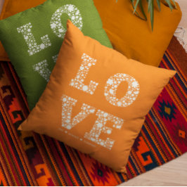 "愛する、常に、永遠"明るいオレンジ色の愛 クッション