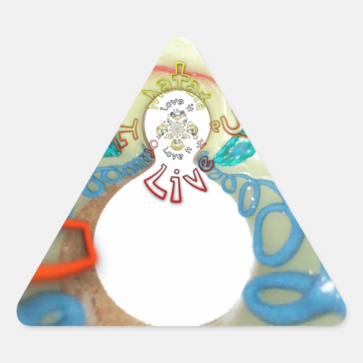 愛する、諦めるか生きるか、ハクナマタタ 三角形シール (正面)