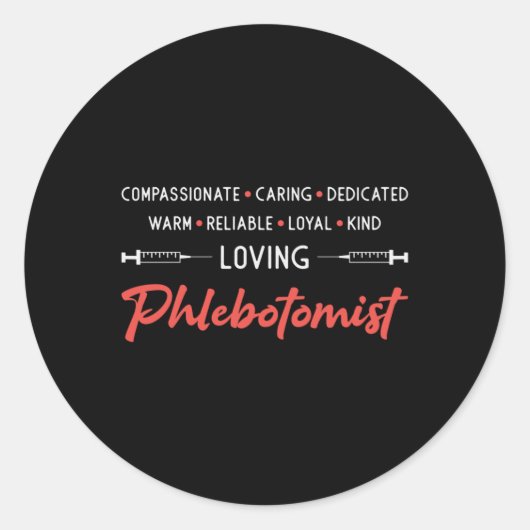 愛するPhlebotomistのPhlebotomy医師のナースギフト ラウンドシール (正面)
