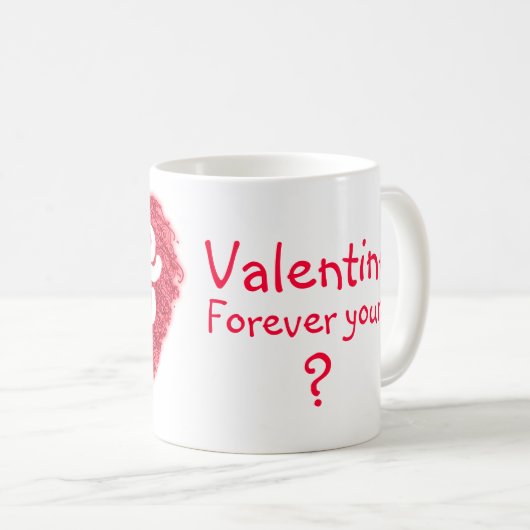 "愛するx"バレンタイン赤ピンクのマグカップ コーヒーマグカップ (正面右)