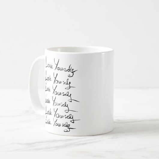 愛せよ！書やる気を起こさせる道引用文 コーヒーマグカップ (正面左)