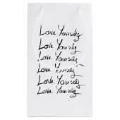 愛せよ!書やる気を起こさせる道引用文 スモールペーパーバッグ (裏面)