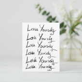 愛せよ!書やる気を起こさせる道引用文 ポストカード (スタンド正面)