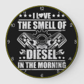 愛その朝のディーゼルの香り ラージ壁時計 (正面)