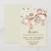 愛だけが必要です ピンクフクロウの受付カード エンクロージャーカード (正面/裏面)