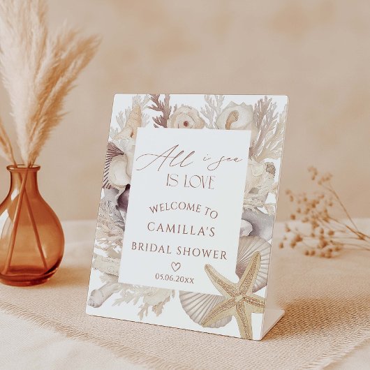 愛だけが海に見える ブライダルシャワーの歓迎 台座サイン