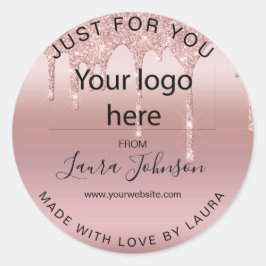 愛だけで作られているあなたのためのグリッタードリップバラ金ゴールド ラウンドシール