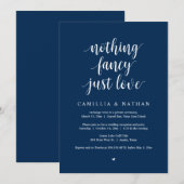 愛だけをシンプルに、ネイビーブルー、挙式のみの招待状 招待状 (正面/裏面)
