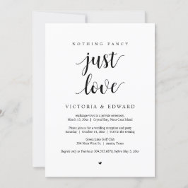 愛だけを添えて、ブラック、ふたりだけの結婚式パーティー 招待状