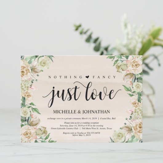 愛だけを添えて、駆け落ち式の招待状カード 招待状 (スタンド正面)