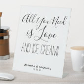 愛だけ必要 ウェディング アイスクリーム テーブル 面白い 台座サイン (インサイチュ)