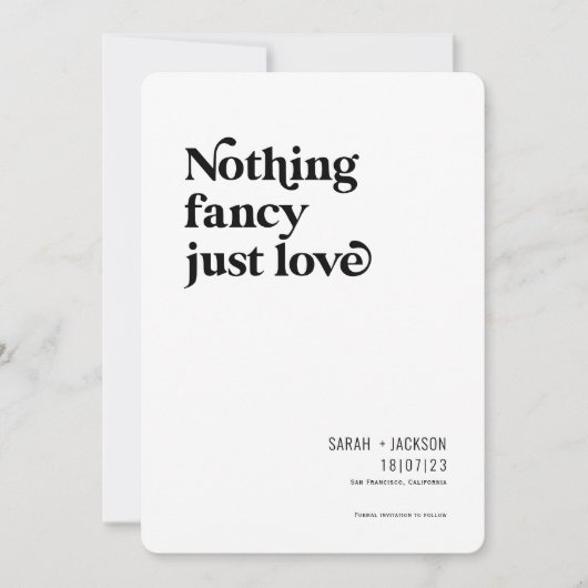 愛だファンシーけではなモダンいミニマリスト  セーブザデート (正面)