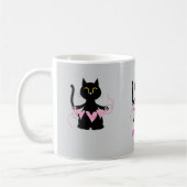 愛だ！黒おもしろい猫マグ コーヒーマグカップ (左)