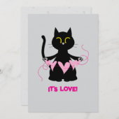 愛だ！ – 黒猫おもしろいグリーティングカード シーズンカード (正面/裏面)