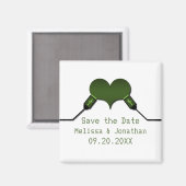 愛つながりUSB日付磁石、緑を保存 マグネット (正面/裏面)