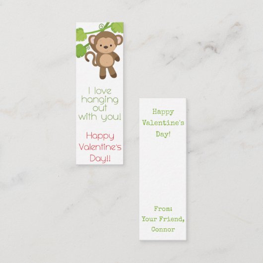 愛つるしてる！バレンタインのブックマーク スキニー名刺 (正面/裏面)