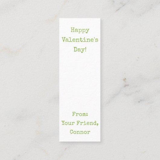 愛つるしてる！バレンタインのブックマーク スキニー名刺 (裏面)