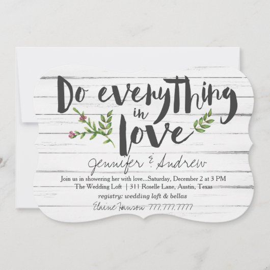 愛ですべてを行って ブライダル 招待状 (正面)