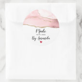 愛でつくったピンクの赤面瑪瑙 ラウンドシール (バッグ)