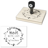 愛でつくられた手描き野花リース ラバースタンプ (押印)