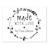 愛でつくられた手描き野花リース ラバースタンプ (インプリント)