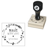 愛でつくられた手描き野花リース ラバースタンプ (押印)