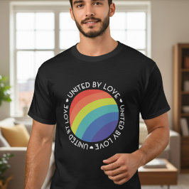 愛でひとつになる LGBT プライド レズビアン ゲイ レインボー Tシャツ