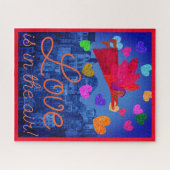 愛でエアエンジェルとハートバレンタイン ジグソーパズル (横)