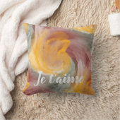 愛でオレンジ色の緑のパインタリー水色を絞る クッション (ブランケット)