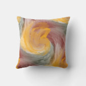 愛でオレンジ色の緑のパインタリー水色を絞る クッション (裏面)