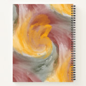 愛でオレンジ色の緑のパインタリー水色を絞る ノートブック (裏面)